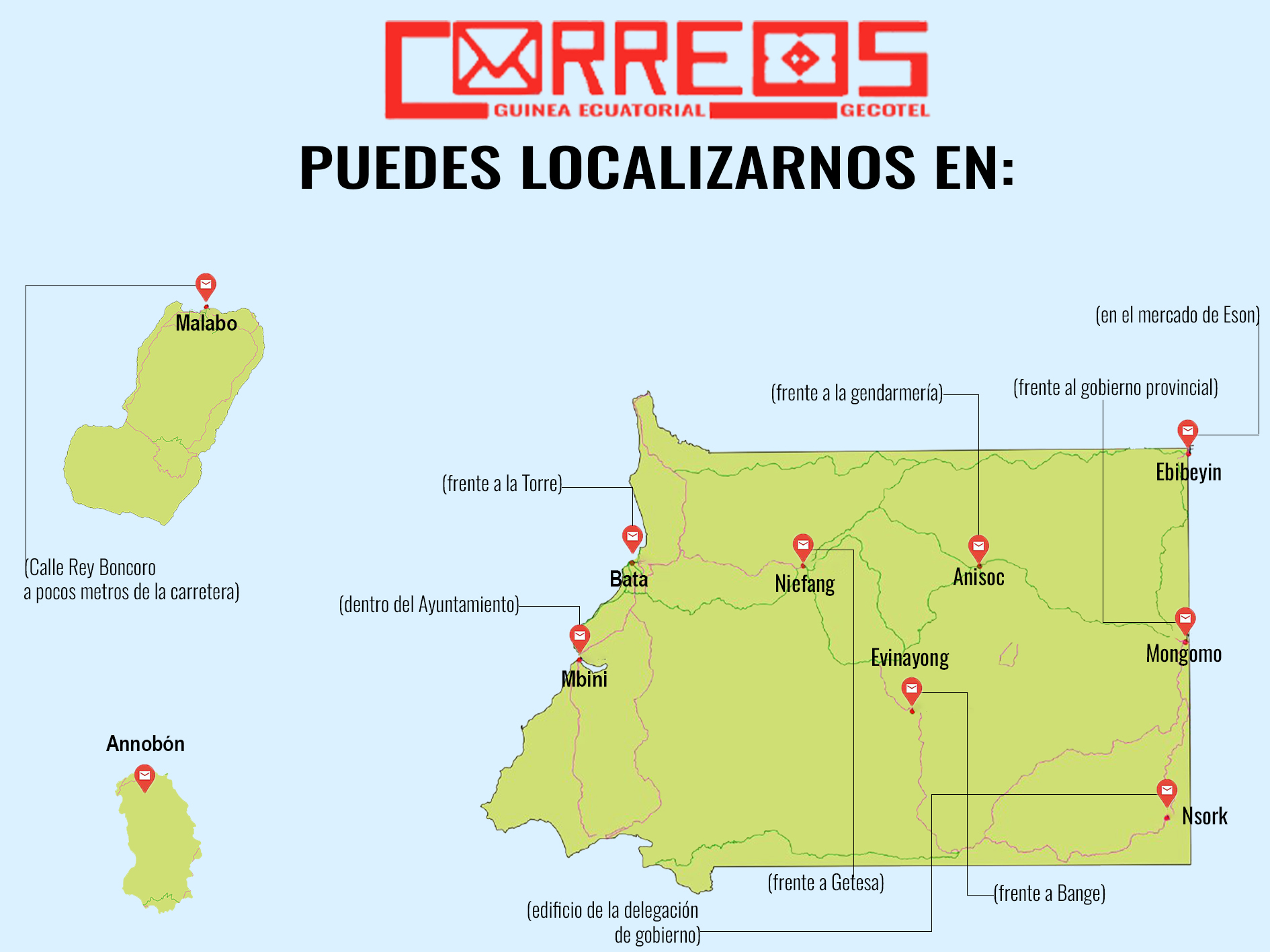 Mapa de ubicaciones GECOTEL